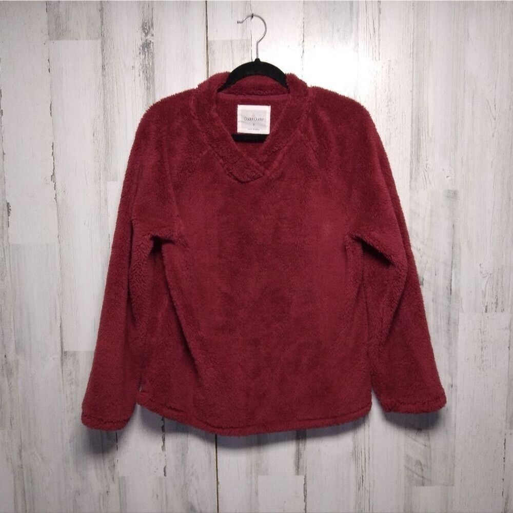 Cuddle Duds Women's Small Red Sherpa Pullover